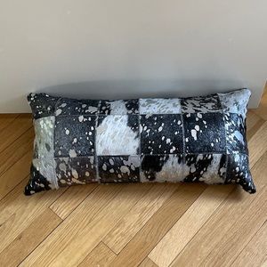 Cowhide Patch Lumbar Pillow